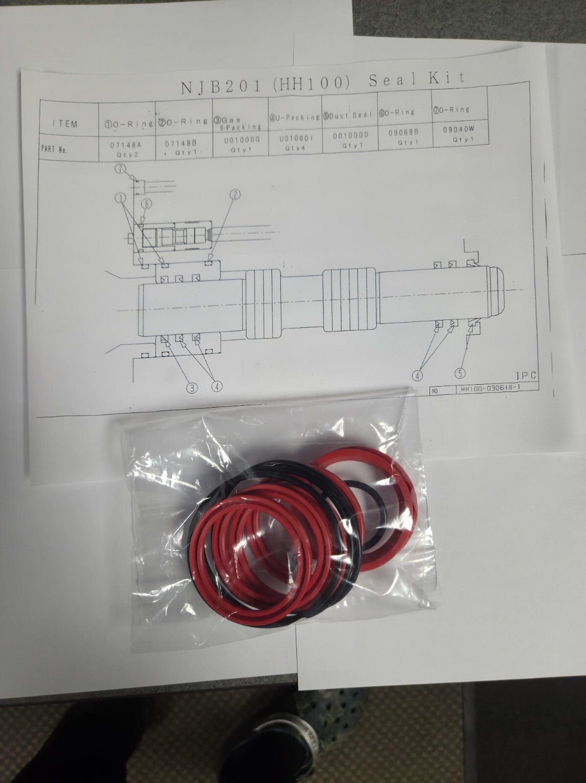 HUSKIE HH100 HYDRAULIC BREAKER HAMMER SEAL KIT